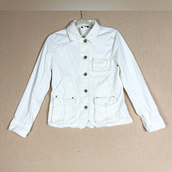 J.Crew White Utility Jacket Size Small - Picture 1 of 8